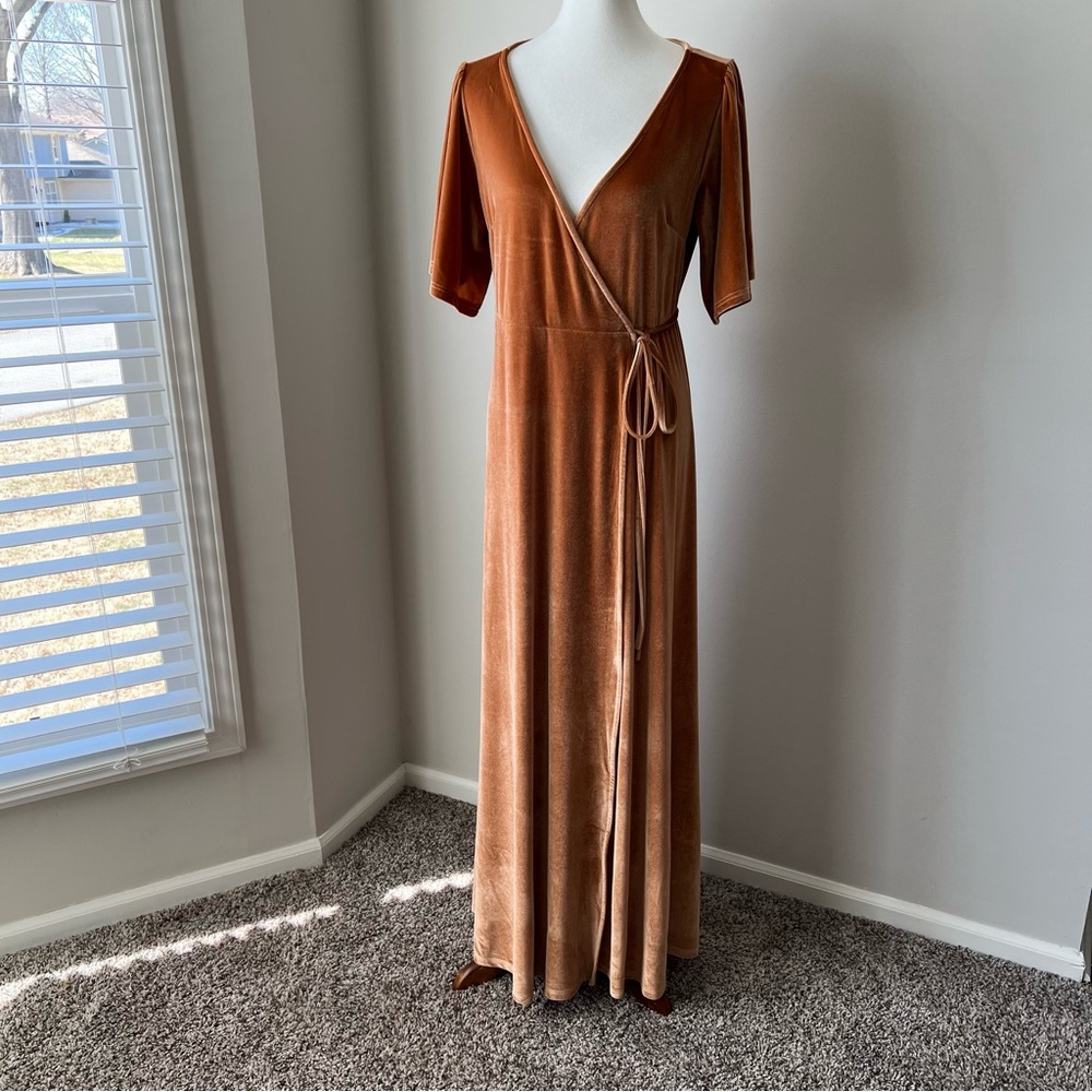Baltic Born Golden Hour Meghan Velvet Wrap Maxi Dress